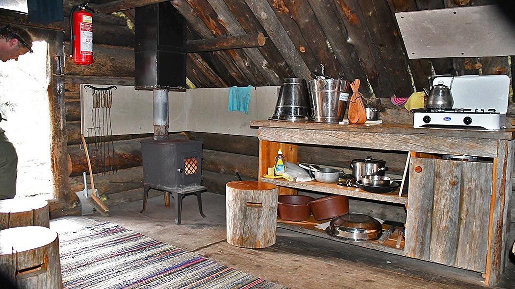 There is a fireplace inside the house.
